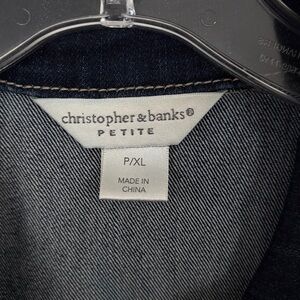 Christopher & Banks Petite Dark Indigo Cotton blend Vest
